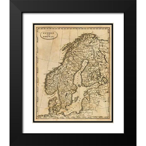 Sweden, Norway, 1812 Black Modern Wood Framed Art Print with Double Matting by Arrowsmith, Aaron