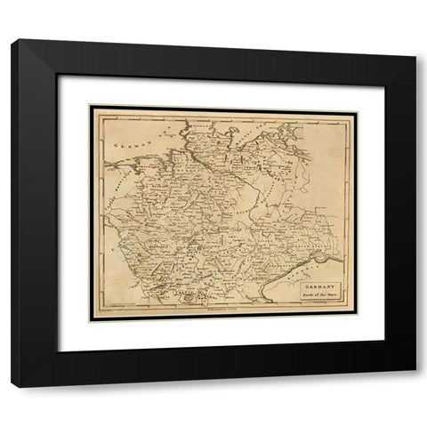 Germany North, 1812 Black Modern Wood Framed Art Print with Double Matting by Arrowsmith, Aaron