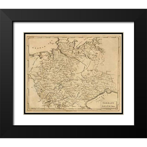 Germany North, 1812 Black Modern Wood Framed Art Print with Double Matting by Arrowsmith, Aaron