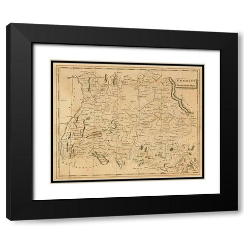 Germany South, 1812 Black Modern Wood Framed Art Print with Double Matting by Arrowsmith, Aaron
