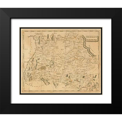 Germany South, 1812 Black Modern Wood Framed Art Print with Double Matting by Arrowsmith, Aaron