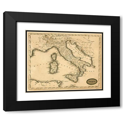 Italy, 1812 Black Modern Wood Framed Art Print with Double Matting by Arrowsmith, Aaron