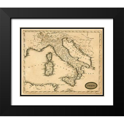Italy, 1812 Black Modern Wood Framed Art Print with Double Matting by Arrowsmith, Aaron