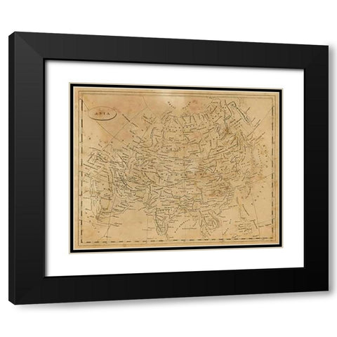 Asia, 1812 Black Modern Wood Framed Art Print with Double Matting by Arrowsmith, Aaron