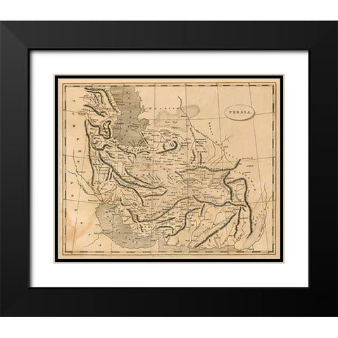 Persia, 1812 Black Modern Wood Framed Art Print with Double Matting by Arrowsmith, Aaron