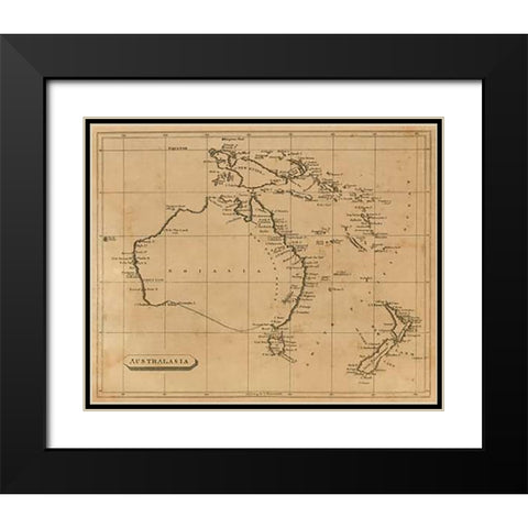 Australasia, 1812 Black Modern Wood Framed Art Print with Double Matting by Arrowsmith, Aaron