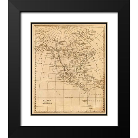 North America, 1812 Black Modern Wood Framed Art Print with Double Matting by Arrowsmith, Aaron
