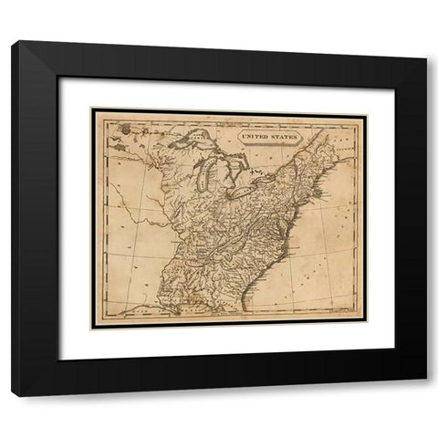 United States, 1812 Black Modern Wood Framed Art Print with Double Matting by Arrowsmith, Aaron
