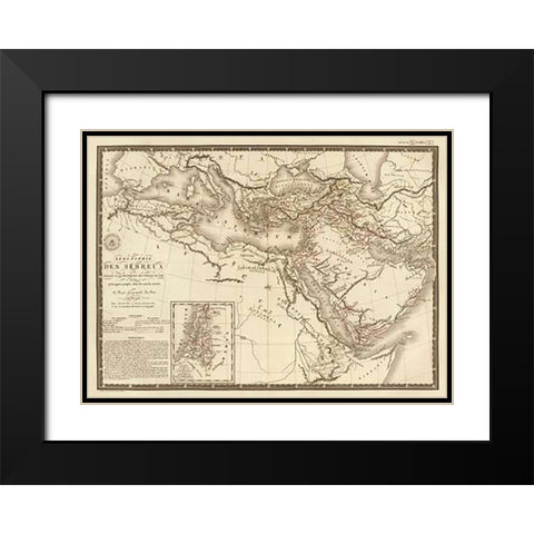 Geographie des Hebreux, 1821 Black Modern Wood Framed Art Print with Double Matting by Brue, Adrien Hubert