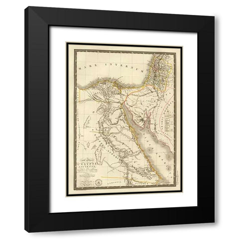Egypte ancienne, Palestine, Arabie Petree, 1822 Black Modern Wood Framed Art Print with Double Matting by Brue, Adrien Hubert