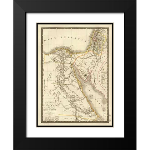 Egypte ancienne, Palestine, Arabie Petree, 1822 Black Modern Wood Framed Art Print with Double Matting by Brue, Adrien Hubert