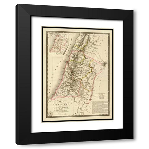 Palestine sous la domination romaine, 1828 Black Modern Wood Framed Art Print with Double Matting by Brue, Adrien Hubert