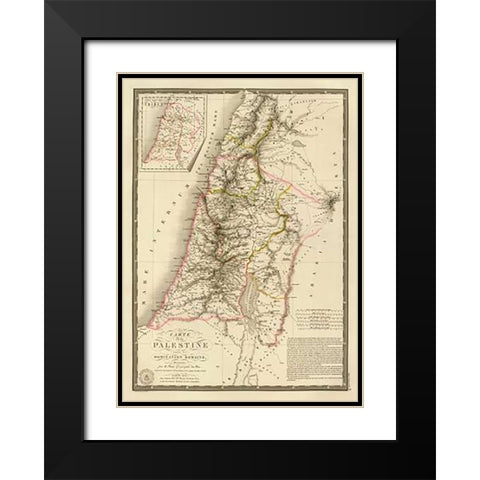 Palestine sous la domination romaine, 1828 Black Modern Wood Framed Art Print with Double Matting by Brue, Adrien Hubert