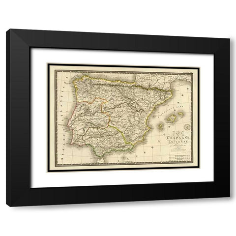 Espagne ancienne, 1827 Black Modern Wood Framed Art Print with Double Matting by Brue, Adrien Hubert