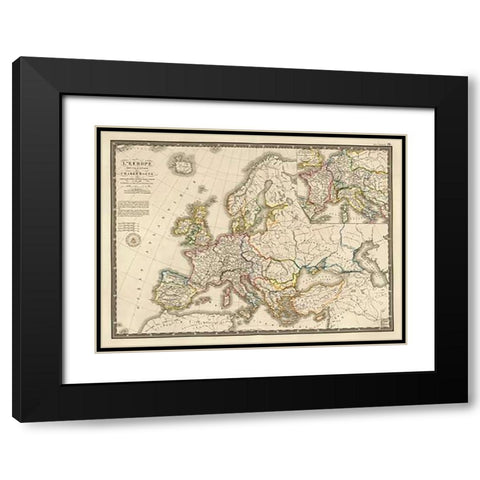 LEurope sous lEmpire de Charlemagne, 1826 Black Modern Wood Framed Art Print with Double Matting by Brue, Adrien Hubert