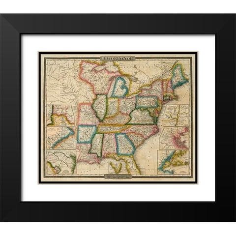 United States, 1833 Black Modern Wood Framed Art Print with Double Matting by Burr, David