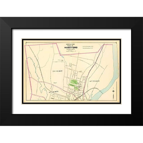 Connecticut: Hartford, North, 1893 Black Modern Wood Framed Art Print with Double Matting by Hurd and Co., D.H