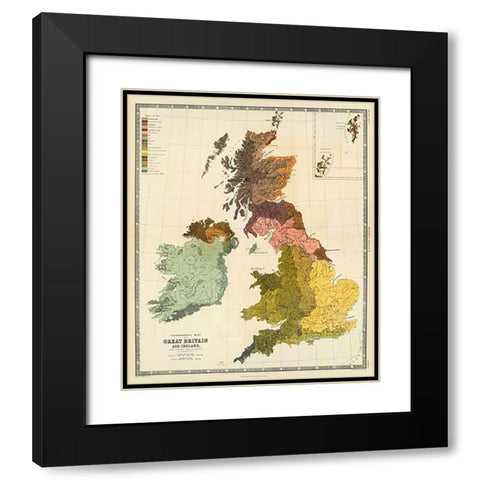 Ethnographic, Great Britain, Ireland, 1856 Black Modern Wood Framed Art Print with Double Matting by Kombst, Gustaf