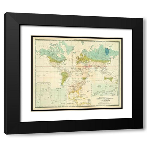 Health, disease, 1856 Black Modern Wood Framed Art Print with Double Matting by Johnston, Alexander Keith