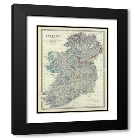 Ireland, 1861 Black Modern Wood Framed Art Print with Double Matting by Johnston, Alexander Keith