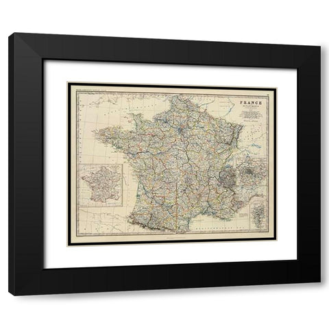 France, 1861 Black Modern Wood Framed Art Print with Double Matting by Johnston, Alexander Keith