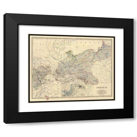 Prussia, 1861 Black Modern Wood Framed Art Print with Double Matting by Johnston, Alexander Keith