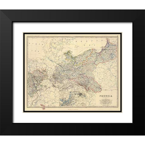 Prussia, 1861 Black Modern Wood Framed Art Print with Double Matting by Johnston, Alexander Keith