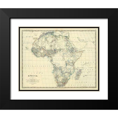 Africa, 1861 Black Modern Wood Framed Art Print with Double Matting by Johnston, Alexander Keith