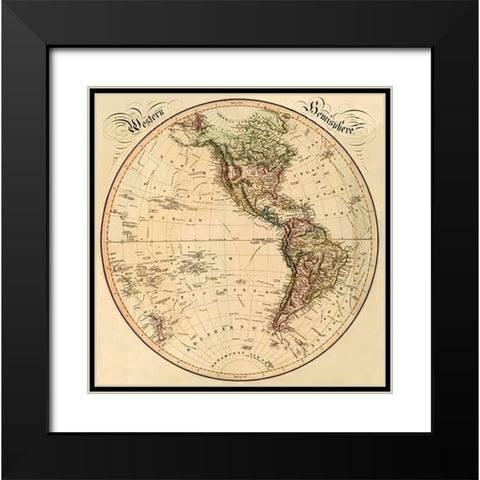 Western Hemisphere, 1831 Black Modern Wood Framed Art Print with Double Matting by Lizars, Daniel