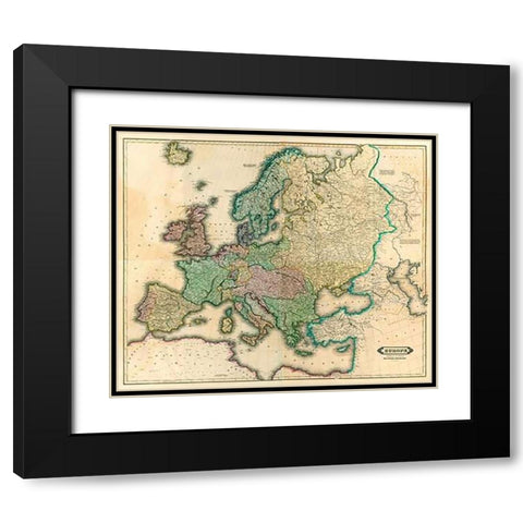 ComVintageite: Europe, 1831 Black Modern Wood Framed Art Print with Double Matting by Lizars, Daniel