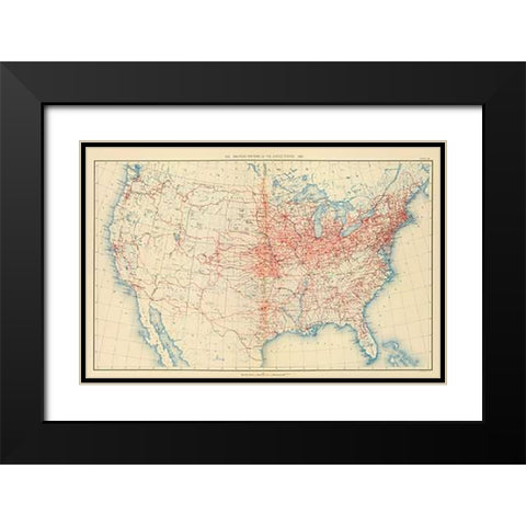 60 Railroad systems 1890 Black Modern Wood Framed Art Print with Double Matting by Gannett, Henry