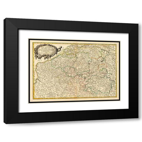 Pays Bas meridionale, 1780 Black Modern Wood Framed Art Print with Double Matting by Janvier, Jean