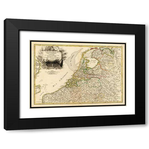 Pays Bas septentrionale, 1780 Black Modern Wood Framed Art Print with Double Matting by Janvier, Jean