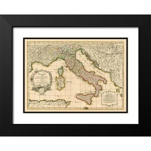 LItalie, 1780 Black Modern Wood Framed Art Print with Double Matting by Janvier, Jean