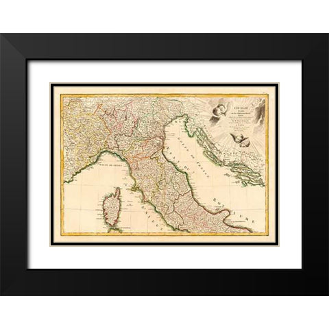 LItalie septentrionale, 1780 Black Modern Wood Framed Art Print with Double Matting by Zannoni, Giovanni Antonio Bartolomeo Rizzi