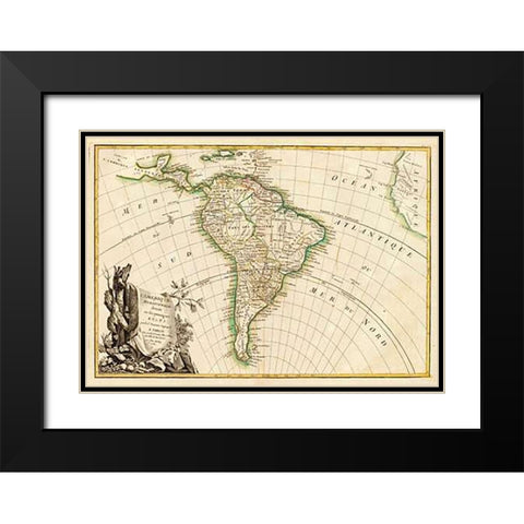 LAmerique Meridionale, 1782 Black Modern Wood Framed Art Print with Double Matting by Janvier, Jean