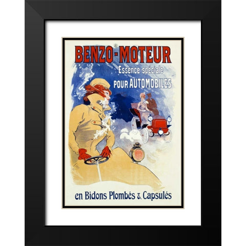 Benzo-Moteur Black Modern Wood Framed Art Print with Double Matting by Cheret, Jules