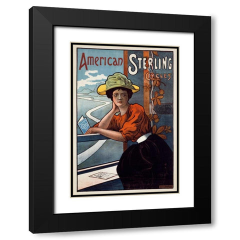 American Sterling Cycles Black Modern Wood Framed Art Print with Double Matting by Sevelinge, Emile