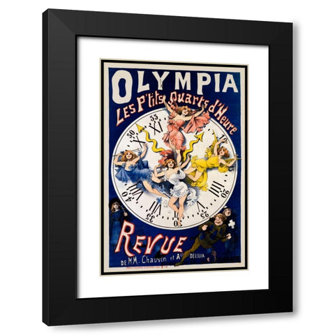 Olympia/Ptits Quarts dHeure Revue Black Modern Wood Framed Art Print with Double Matting by Choubrac, Alfred
