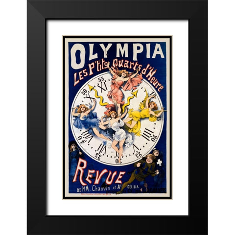 Olympia/Ptits Quarts dHeure Revue Black Modern Wood Framed Art Print with Double Matting by Choubrac, Alfred