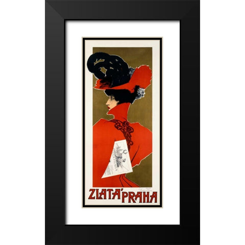 Zlata Praha Black Modern Wood Framed Art Print with Double Matting by Oliva, Viktor