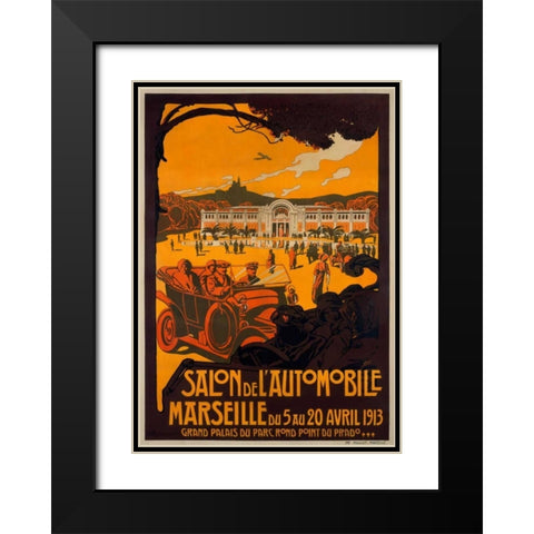 Salon de lâ€™Automobile/Marseille Black Modern Wood Framed Art Print with Double Matting by Dellepiane, David
