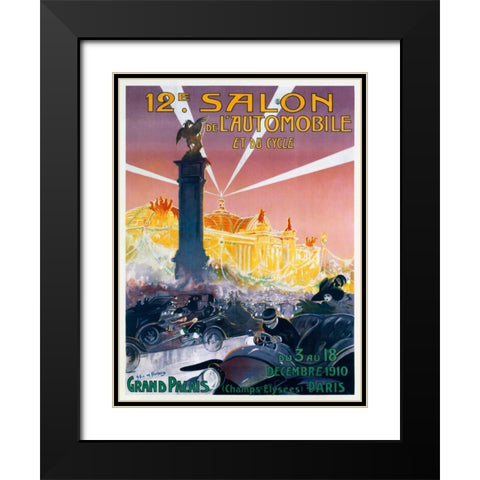 12e Salon de lâ€™Automobile Black Modern Wood Framed Art Print with Double Matting by De Fonseca, Gaston Simoes