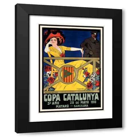 Copa Catalunya Black Modern Wood Framed Art Print with Double Matting by Muntanya, J.