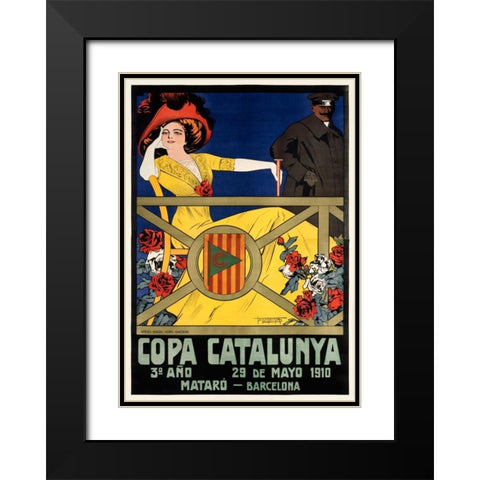 Copa Catalunya Black Modern Wood Framed Art Print with Double Matting by Muntanya, J.
