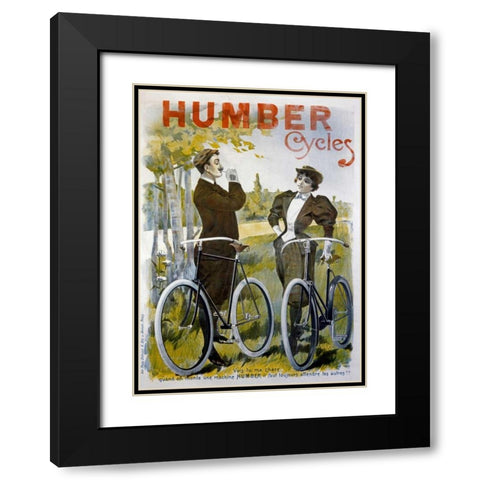 Humber Cycles Black Modern Wood Framed Art Print with Double Matting by Pal