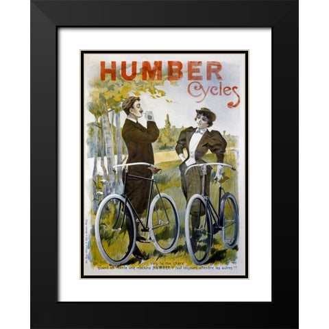 Humber Cycles Black Modern Wood Framed Art Print with Double Matting by Pal