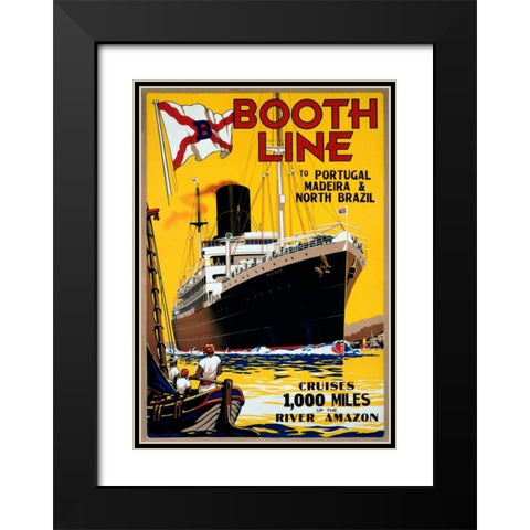 Booth Line Black Modern Wood Framed Art Print with Double Matting by McDonald, W.