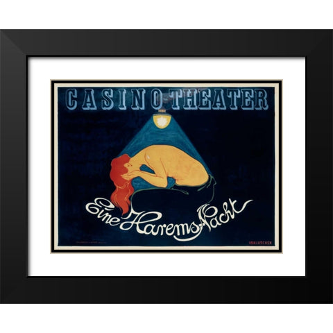 Casino-Theater/Eine Harems-Nacht Black Modern Wood Framed Art Print with Double Matting by Baluschek, Hans