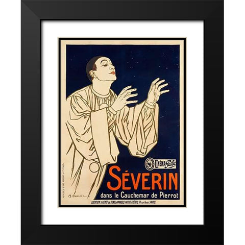 Le Cauchemar de Pierrot/Severin Black Modern Wood Framed Art Print with Double Matting by Barrere, Adrien